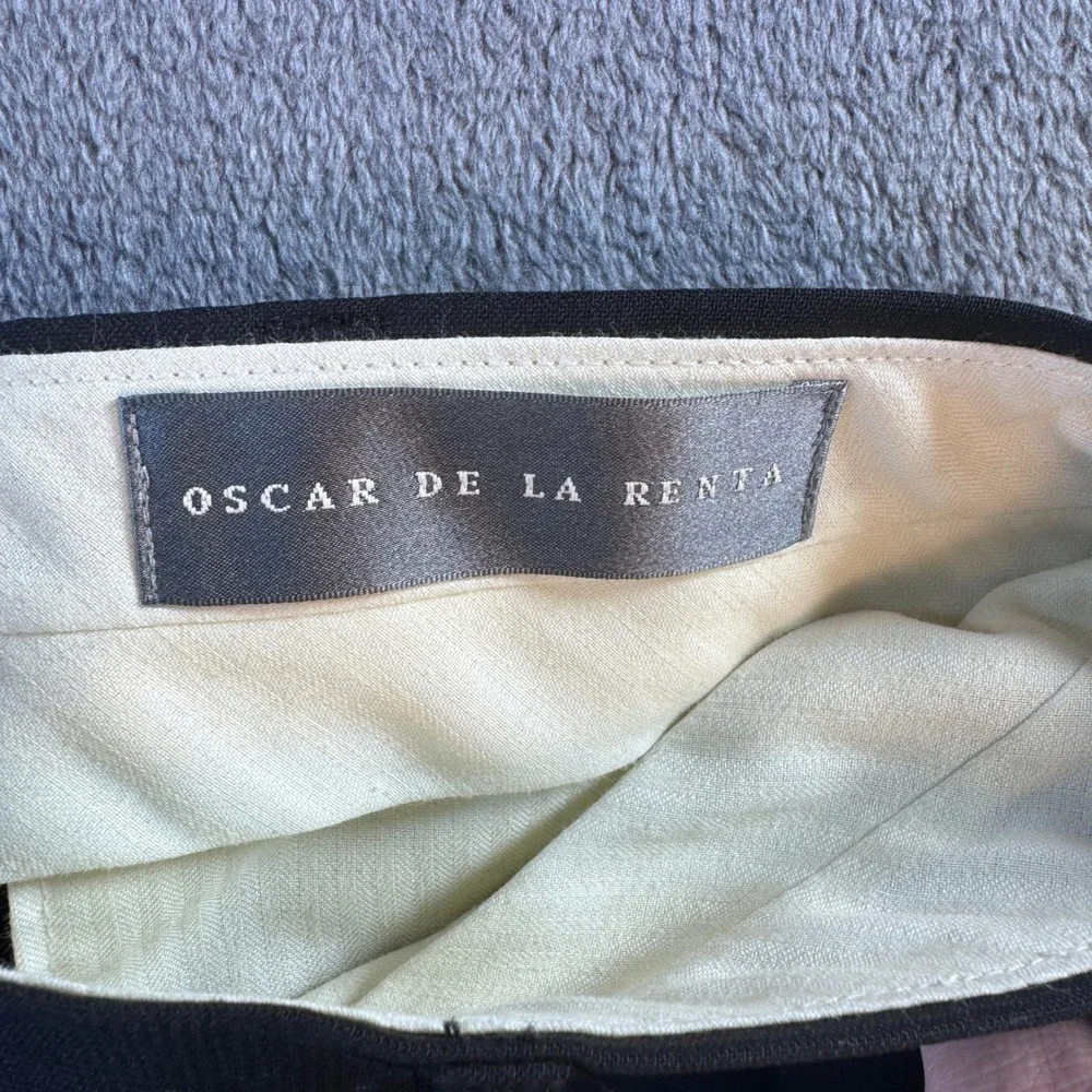 Oscar de la Renta Mens Black 100% Wool‎ Pleated Cuffed Dress Pants 36W 32L J177